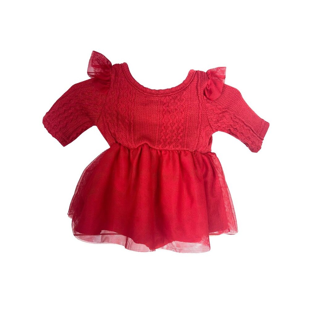 Mia & Mimi Red Baby 2 PC Knit Tulle Dress‎ size 0/3 Months